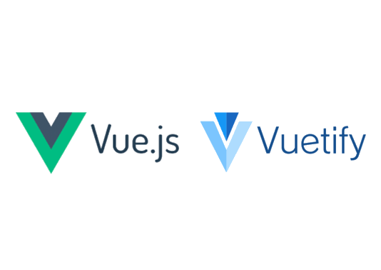 Logos du framework front-end VueJS et de sa bibliothèque Vuetify