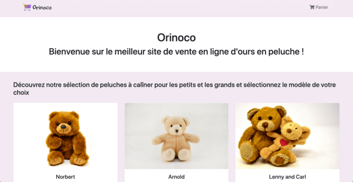 Vignette d'Orinoco, projet 5 de la formation Développeur Web d'OpenClassrooms